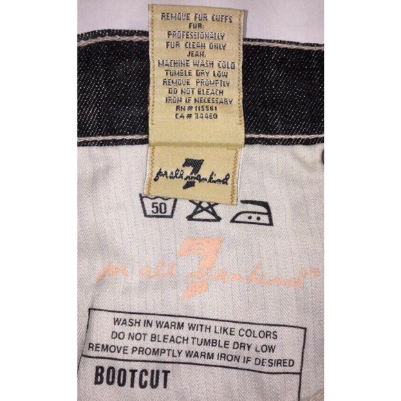 7 for all Mankind W30 Fur Cuffs Denim Capri - Picture 8 of 8